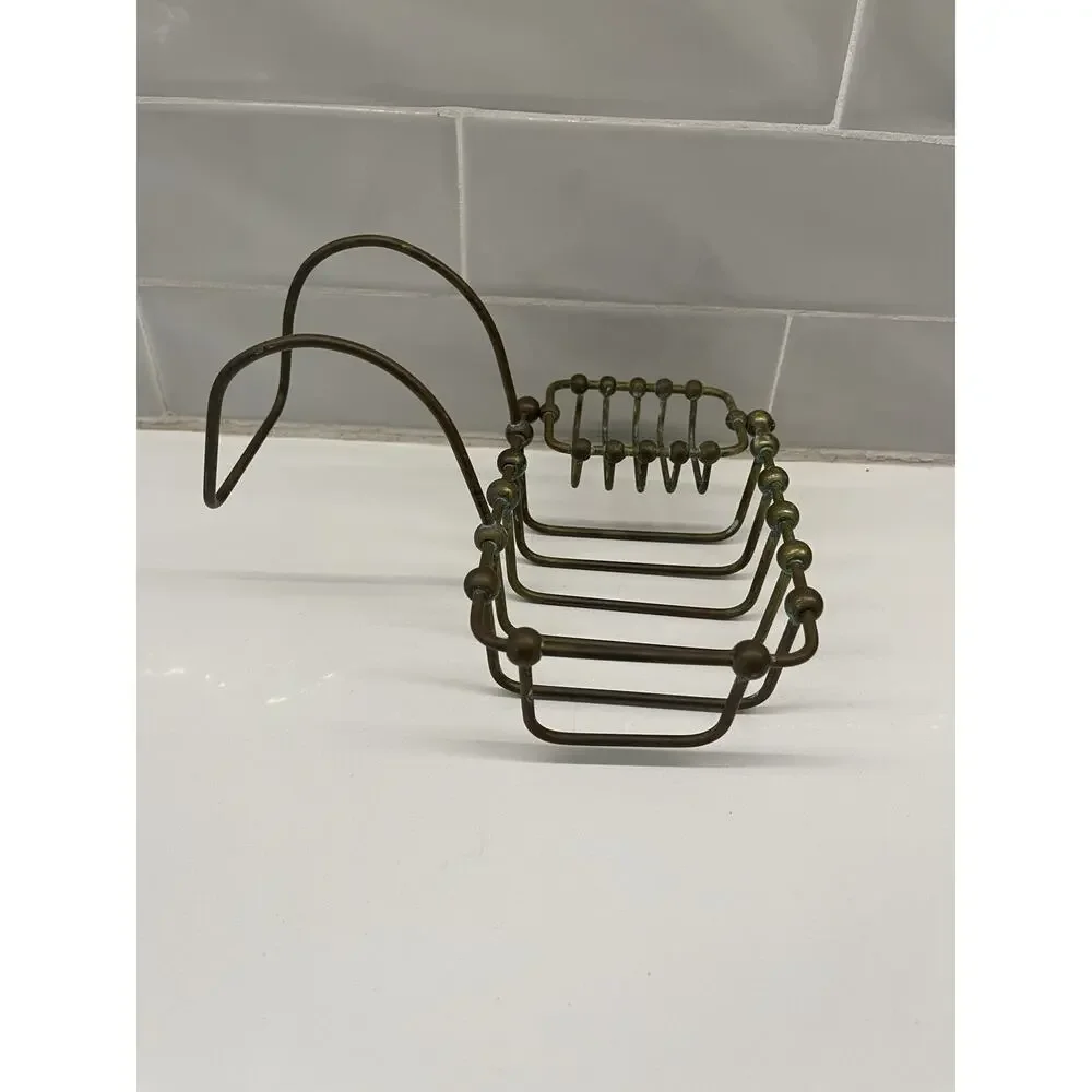 Vintage Brass Soap and Sponge Holder for 7' Clawfoot Tubs Patina Brass Finish